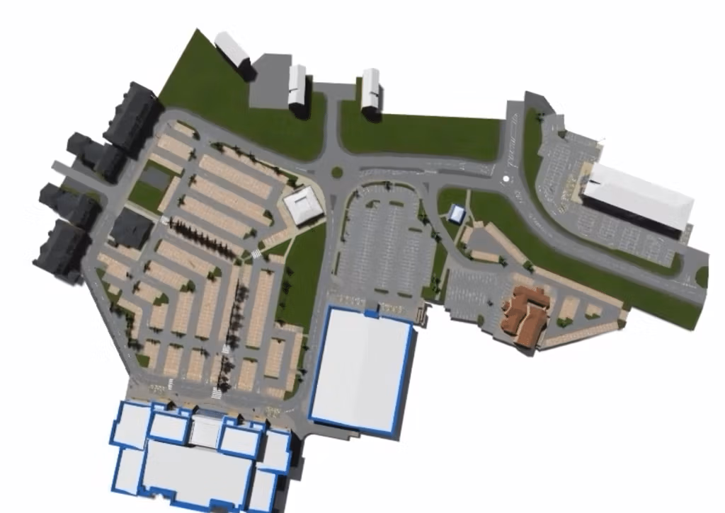 Sky Scan Surveys | The Valley Leisure Park Increased efficiency and cost savings with scan to BIM and drones.