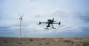 drone flying over a empty land