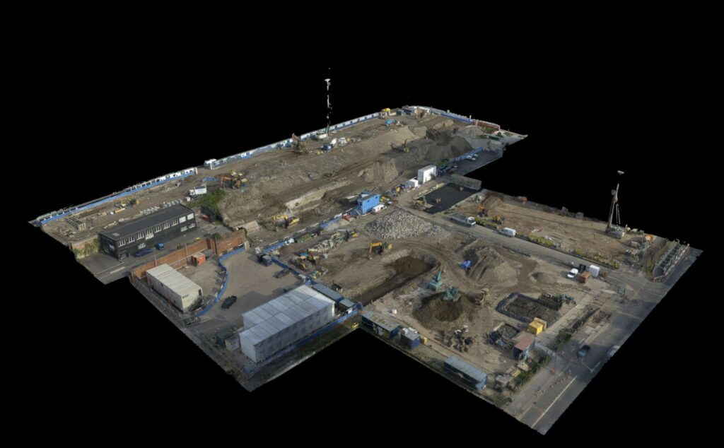 construction site model of drone survey