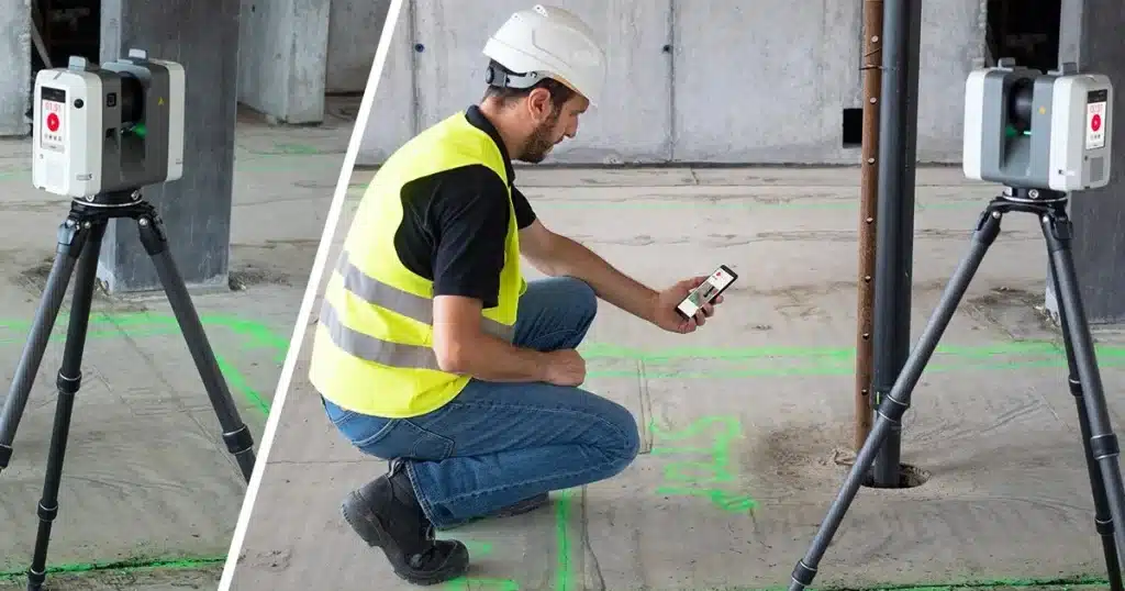Sky Scan Surveys | Measured Building Survey Cost UK (2025): Your Complete Pricing & ROI Guide with 3D Laser Scanning Expertise A 3D laser scanner, such as a Leica RTC360, set up inside a building capturing data, with a clear focus on the technology