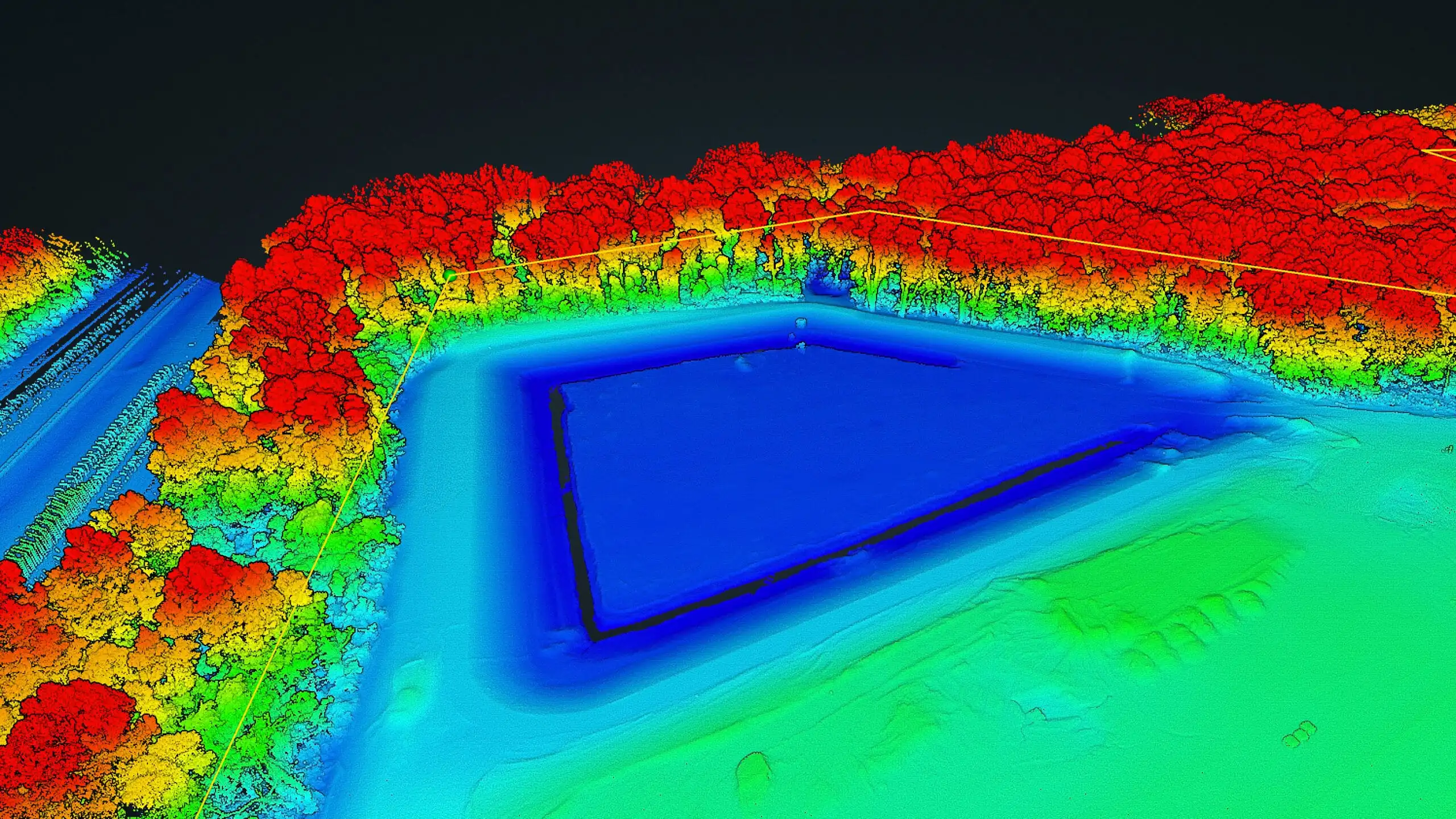 Sky Scan Surveys | LiDAR Drone Surveying UK: Overcome Limitations & Get Comprehensive A visual representation or diagram showing LiDAR pulses penetrating dense tree canopy to map the ground beneath